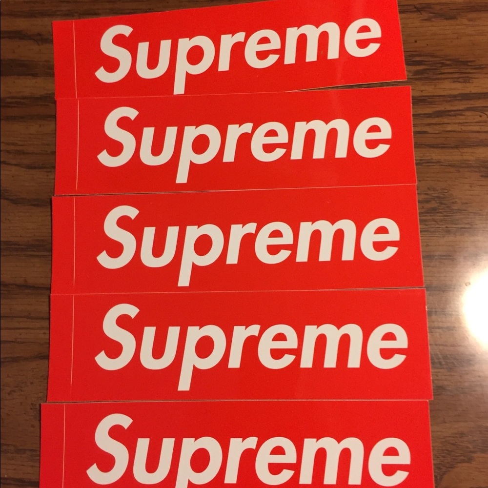 5 supreme box logo stickers